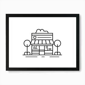 Business Store Line Icon Vector Illustration 2 Art Print