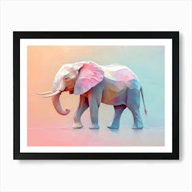 Elephant Animal Abstract Art In Pastel Colors Art Print