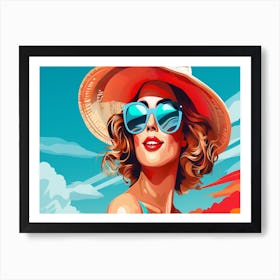 Woman In A Hat 13 Art Print