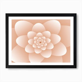 3d Abstract Orange Floral Spiral Background Art Print