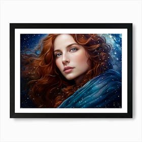 Starry Night Muse 02 Fantasy  Art Print