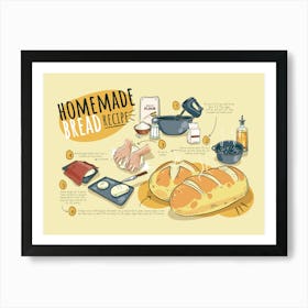 Homemade Bread Recipe Art Print