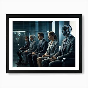 A Diverse Group Of Professionals With Varied Expressions Of Anticipation And Frustration Idled In A (4) Art Print