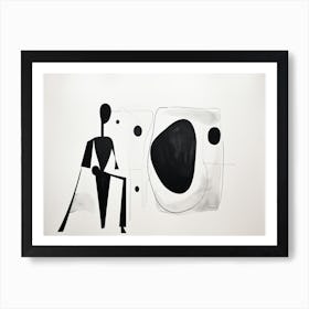 Abstract With Black And White Dots Art Print