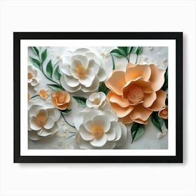 3d Artwork Flowers Painting Art Print