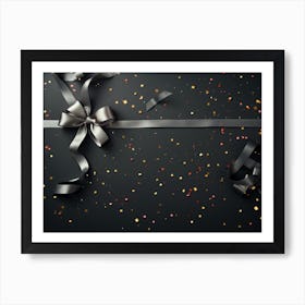 Gift Wrapping On A Black Background Art Print