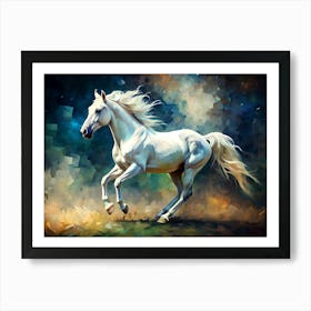 White Horse Painting Art Print