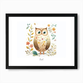 Little Floral Owl 5 Poster Art Print