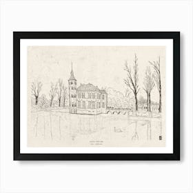 Bouvigne Castle Breda Netherlands Architecture Pen Ink Illustration Art Print