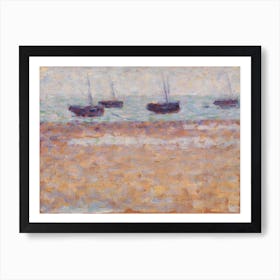 Quatre Bateaux Ã Grandcamp, Georges Seurat Art Print