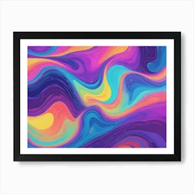 Abstract Art With Swirling, Flowing Patterns In Bright, Vibrant Colors Art Print