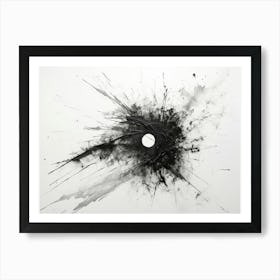 Disintegration Abstract Black And White 8 Art Print