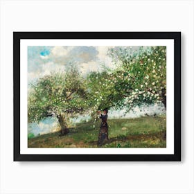 Girl Picking Apple Blossoms, Winslow Homer Art Print