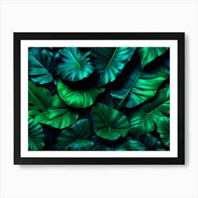 Tropical Leaves Wallpaper Art Print