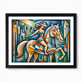 Lady On Horseback 1 Art Print