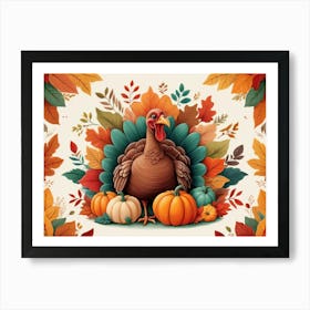 Default A Joyfully Festive Thanksgiving Illustration Featuring 1 (1) Art Print