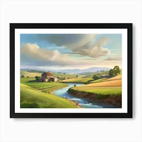 Tuscan Countryside Paintings Art Print Art Print