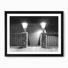 Two Street Lamps At Night 20211020 175ppub Art Print