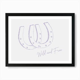 Horseshoe Wild And Free Purple Art Print