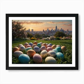 Easter Eggs In The Grass Art Print