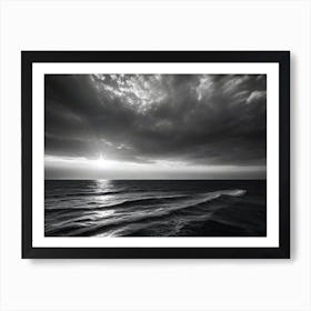 Black And White Seascape 15 Art Print