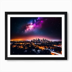 City Skyline At Night 3 Art Print