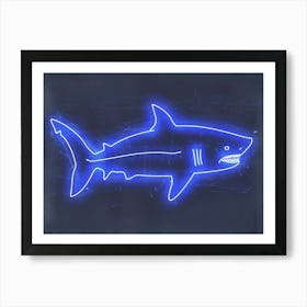 Neon Blue Common Thresher Shark 1 Art Print