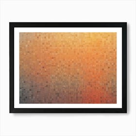 Abstract Background With A Repeating Pattern Of Small, Uneven, Brown Squares 3 Poster