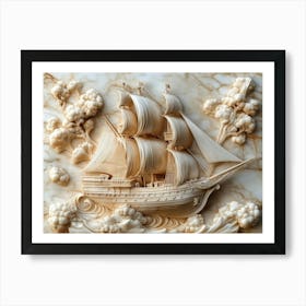 Ship Carving Art Print