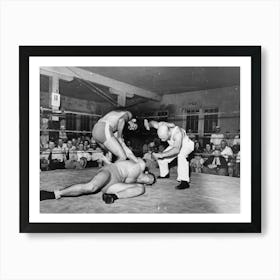 Wrestling Match Sponsored By American Legion, Sikeston, Missouri By Russell Lee 1 Art Print