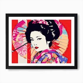 Geisha Face Pop Art 1 Art Print