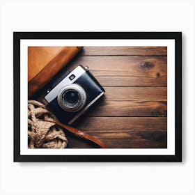 Vintage Camera And Bag Art Print