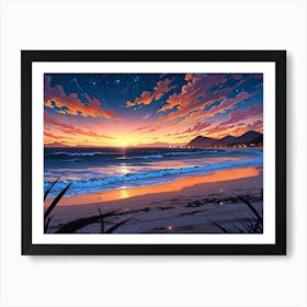 Sunset On The Beach 4 Art Print