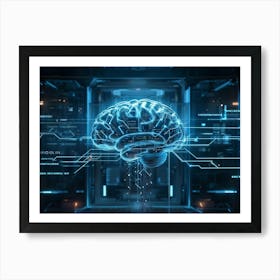 A Cybernetic Brain Illustration Abstractly Representing Human Emotion And Neural Connections Embed (4) Art Print