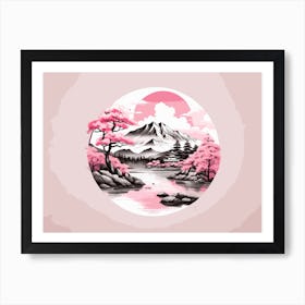 Leonardo Diffusion Xl T Shirt Design Japanese Style Mountain I 1 Art Print