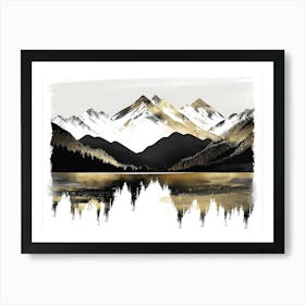 Gold Mountains Canvas Print 3 Art Print