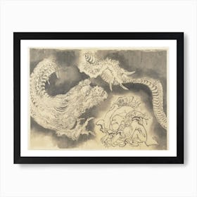 Dragon During 19th Century In High Resolution, Katsushika Hokusai Art Print