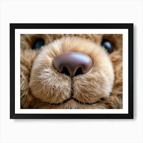 Close Up Of A Teddy Bear nose Art Print