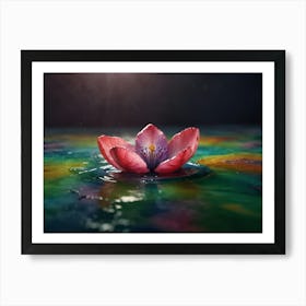 Lotus Flower In Water 1 Poster