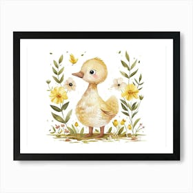 Little Floral Goose 1 Art Print