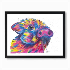 Colorful Pigglet pig Art Print