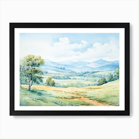 Watercolor Landscape Painting Art Print