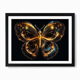 Golden Butterfly 57 Art Print