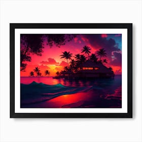 Sunset At The Beach I Art Print