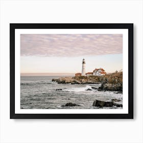 Light House On Coast Art Print