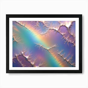 Abstract Fractal Art Featuring Intricate, Swirling Patterns In Hues Of Pink, Blue, And Gold, Creating A Whimsical And Ethereal Composition Art Print