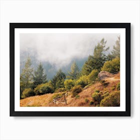 Foggy Forest Scenery Art Print