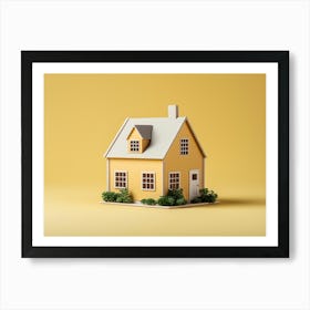 House On A Yellow Background Art Print