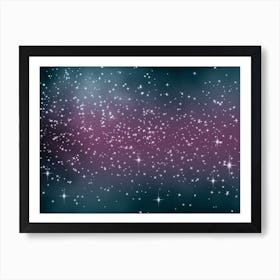 Transluscent Teal Shining Star Background Art Print