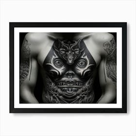 Demon Mask Tattoo Art Print